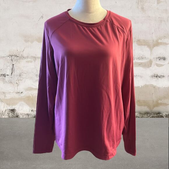 Mondetta NWT Ladies' Long Sleeve Active Top Red Size XL - Picture 4 of 8